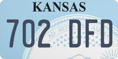 KS license plate 702DFD