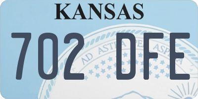 KS license plate 702DFE