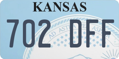 KS license plate 702DFF
