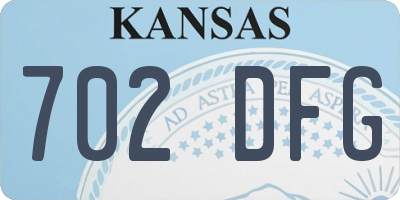 KS license plate 702DFG