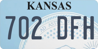 KS license plate 702DFH