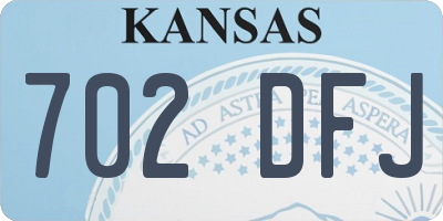 KS license plate 702DFJ
