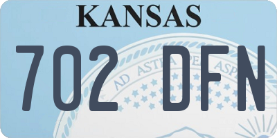 KS license plate 702DFN