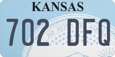 KS license plate 702DFQ