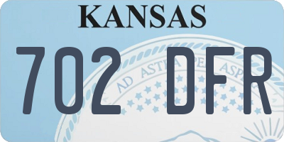 KS license plate 702DFR