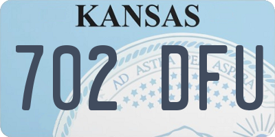 KS license plate 702DFU