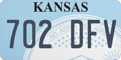 KS license plate 702DFV