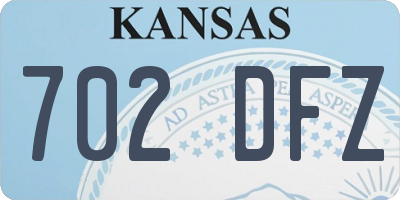 KS license plate 702DFZ