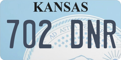 KS license plate 702DNR
