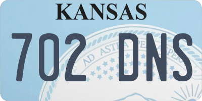 KS license plate 702DNS