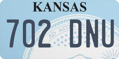 KS license plate 702DNU