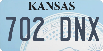 KS license plate 702DNX
