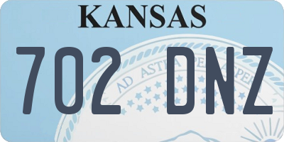 KS license plate 702DNZ