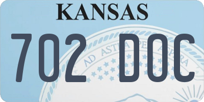 KS license plate 702DOC