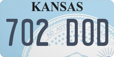 KS license plate 702DOD