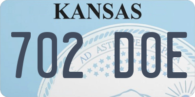 KS license plate 702DOE