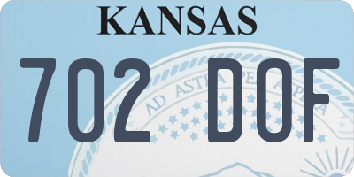 KS license plate 702DOF