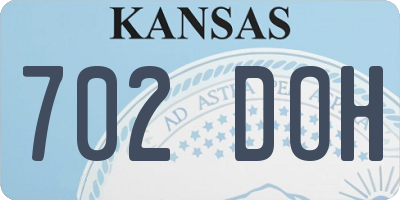 KS license plate 702DOH