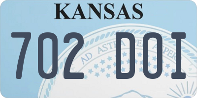KS license plate 702DOI
