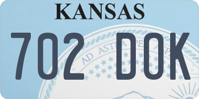 KS license plate 702DOK