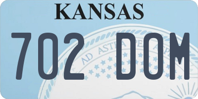 KS license plate 702DOM