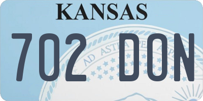 KS license plate 702DON