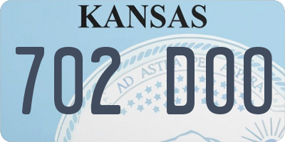 KS license plate 702DOO