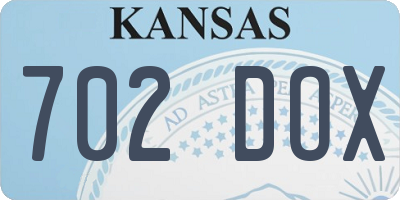 KS license plate 702DOX