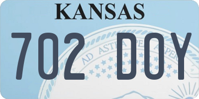 KS license plate 702DOY