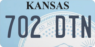 KS license plate 702DTN