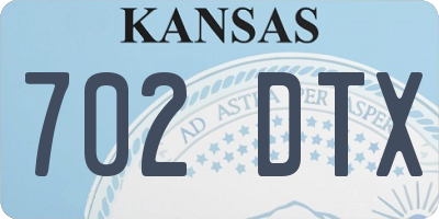 KS license plate 702DTX