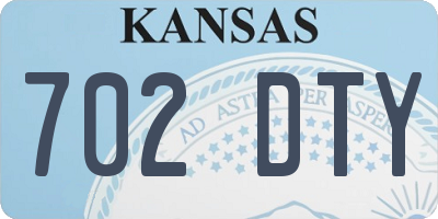 KS license plate 702DTY