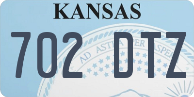 KS license plate 702DTZ