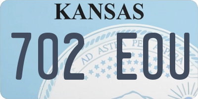 KS license plate 702EOU