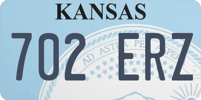 KS license plate 702ERZ