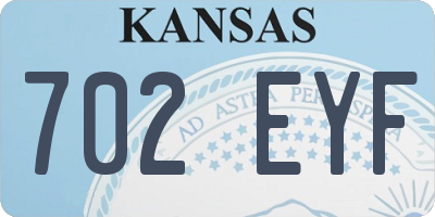 KS license plate 702EYF