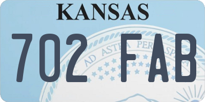 KS license plate 702FAB