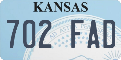 KS license plate 702FAD