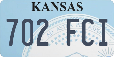 KS license plate 702FCI