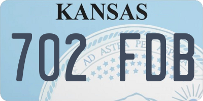 KS license plate 702FDB