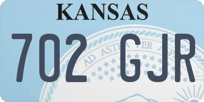 KS license plate 702GJR