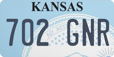 KS license plate 702GNR