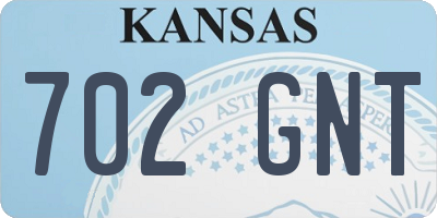 KS license plate 702GNT