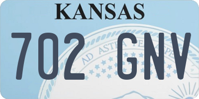 KS license plate 702GNV