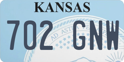 KS license plate 702GNW
