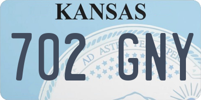 KS license plate 702GNY