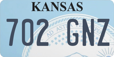 KS license plate 702GNZ