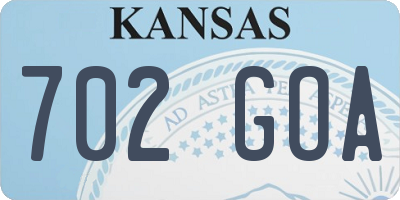 KS license plate 702GOA