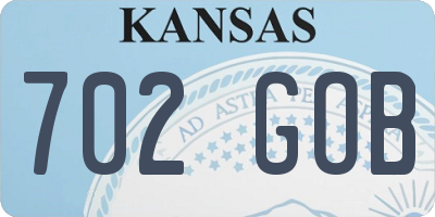 KS license plate 702GOB