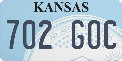 KS license plate 702GOC